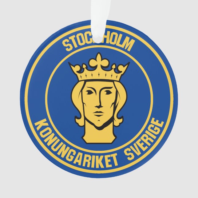 Stockholm Round Emblem Ornament (Front)