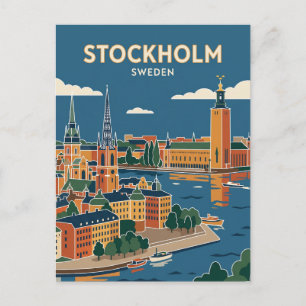 Stockholm Skyline Sweden Postcard