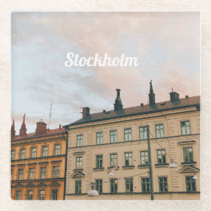 Stockholm Södermalm Cityscape Glass Coaster