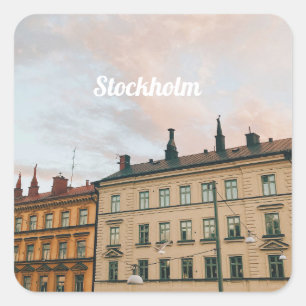 Stockholm Södermalm Cityscape Square Sticker