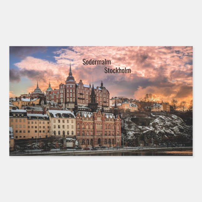 Stockholm, Sodermalm Island Rectangular Sticker (Front)