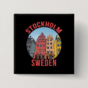 Stockholm Sweden 15 Cm Square Badge
