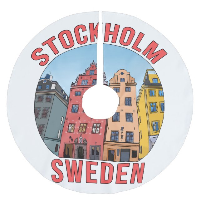 Stockholm Sweden Brushed Polyester Tree Skirt (Front)