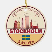 Stockholm Sweden City Skyline Emblem