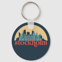 Stockholm Sweden City Skyline Retro Cityscape Art