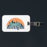 Stockholm Sweden City Skyline Retro Cityscape Art Luggage Tag<br><div class="desc">Vintage and retro city design with beautiful skyline, tourist attraction and cityscape art. Cool skyscraper and building silhouette illustration merchandise for tourist and traveller. Perfect as souvenir to bring back home when travelling. Save the memory of your travel and vacation with family and friends. Background colour can be customised to...</div>