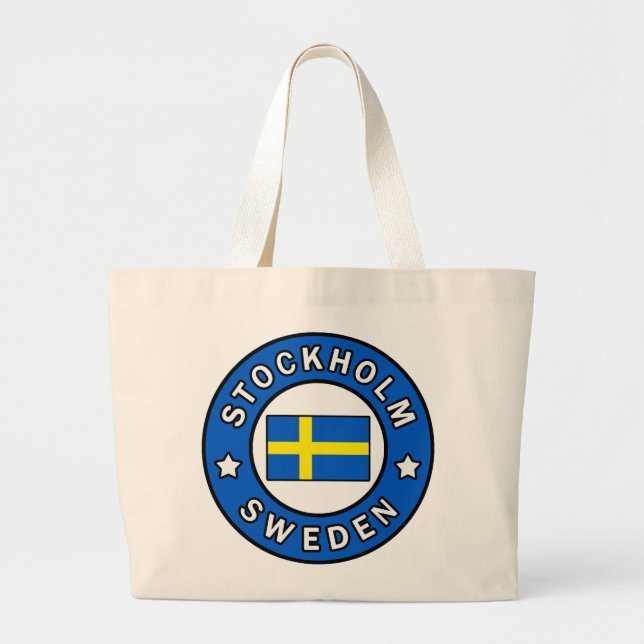 Stockholm Sweden Large Tote Bag (Front)