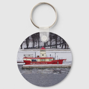 Stockholm Sweden Lightship Biskopsudden Key Ring