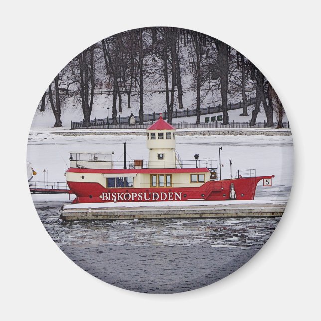 Stockholm Sweden Lightship Biskopsudden Magnet (Front)