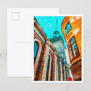 Stockholm Sweden Oil Paint City Landscape Postcard