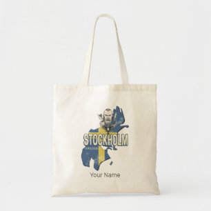 Stockholm Sweden Province Map Vintage Souvenir Tote Bag