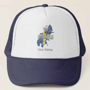 Stockholm Sweden Province Map Vintage Souvenir Trucker Hat