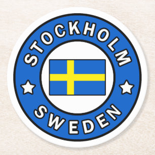 Stockholm Sweden Round Paper Coaster