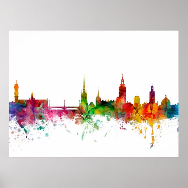 Stockholm Sweden Skyline Poster (Front)