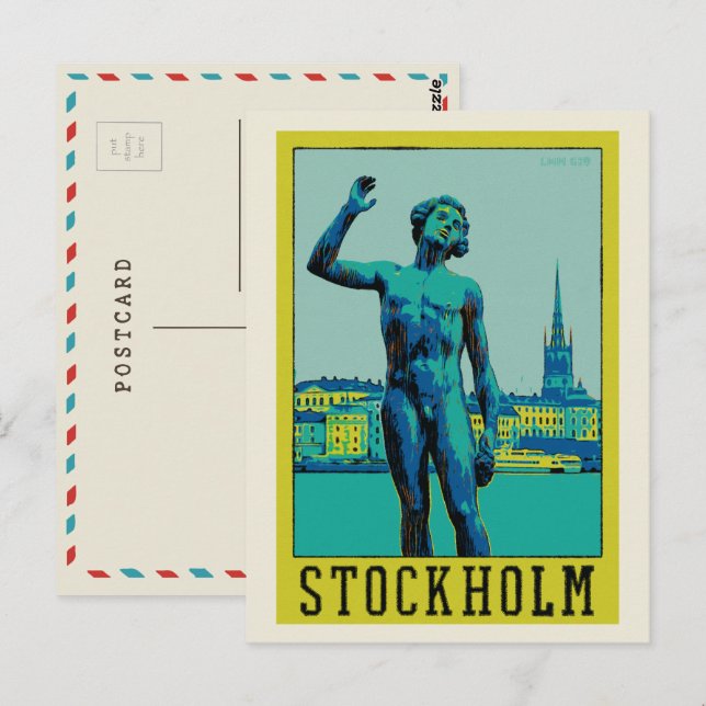 Stockholm Sweden, Statue at the embankment Postcar Postcard (Front/Back)