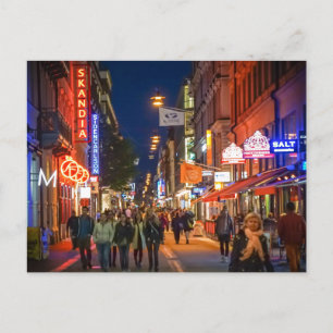 Stockholm Sweden Street Scene Postcard