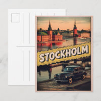 stockholm sweden travel vintage comic book gifts