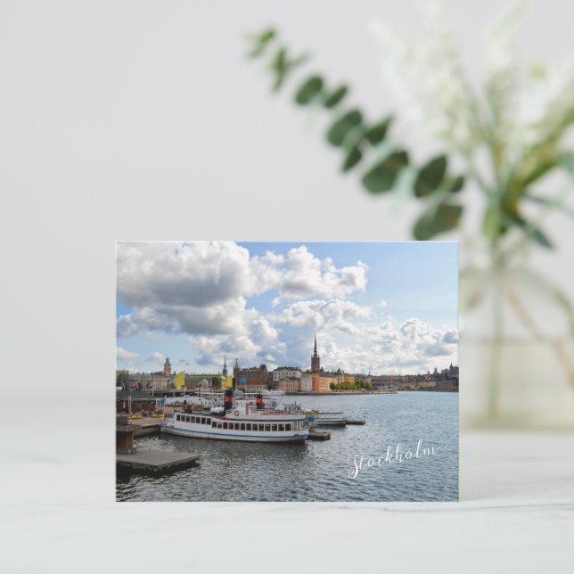 Stockholm Sweden view Postcard (Standing Front)