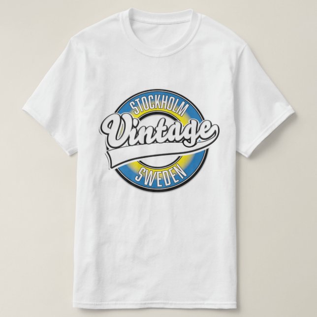 Stockholm Sweden vintage logo T-Shirt (Design Front)