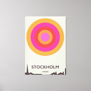 Stockholm,Sweden vintage travel poster. Canvas Print