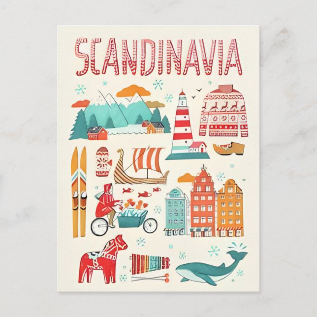 Stockholm Sweden vintage travel scandinavia  Postcard (Front)