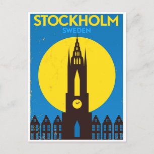 Stockholm Sweden vintage travel scandinavia Postcard