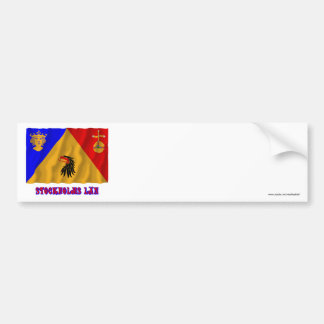 Stockholms län waving flag with name bumper sticker