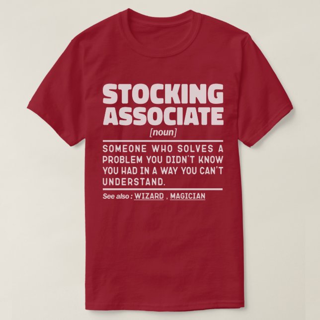 Stocking Associate Noun Warehouse Worker Cool T-Shirt (Design Front)