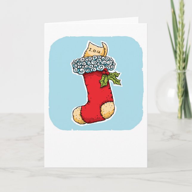 Stocking I.O.U. Holiday Card (Front)