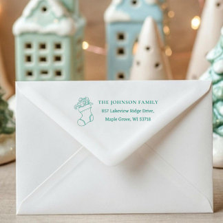 [Stocking Stamp] Custom Christmas Card Address Self-inking Stamp