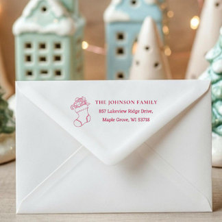 [Stocking Stamp] Custom Christmas Card Address Self-inking Stamp