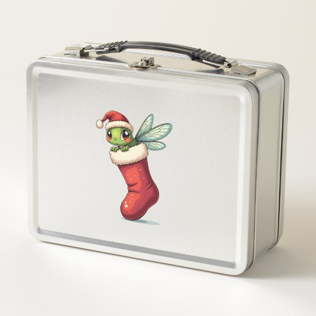 Stocking Stuffer Dragonfly Metal Lunch Box (Front)