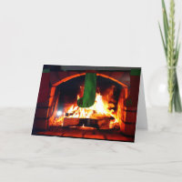 Stockings hung by a virtual fire