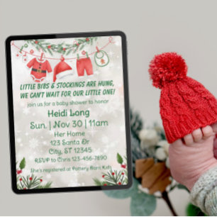 Stockings Hung, Holiday Baby Shower Invitation