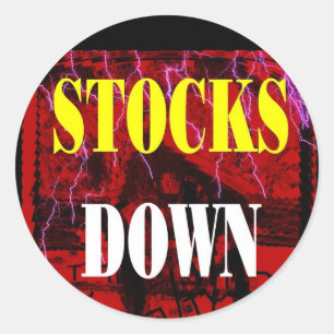 STOCKS DOWN CLASSIC ROUND STICKER