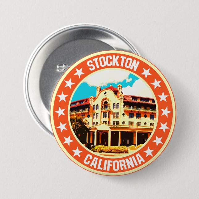Stockton                                           7.5 cm round badge (Front & Back)