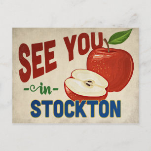 Stockton California Apple - Vintage Travel Postcard