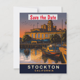 Stockton California Port Harbour Wedding Invite