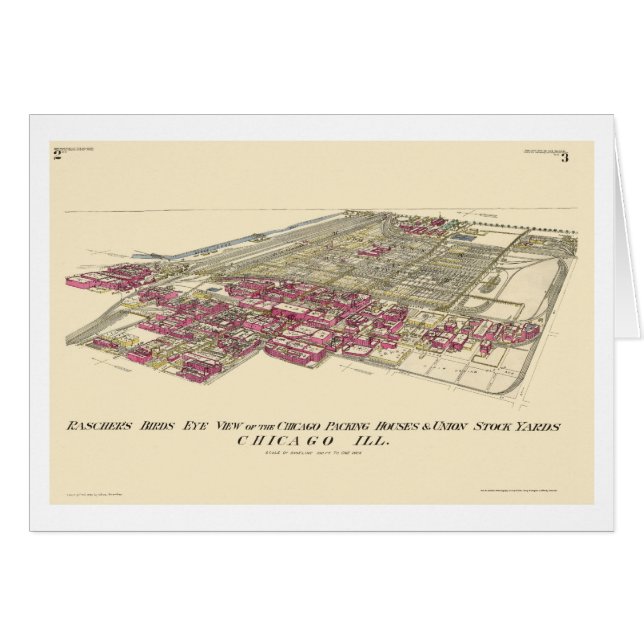 Stockyards Chicago, IL Panoramic Map - 1890 (Front Horizontal)