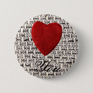 Stoffhintergrund Love you 6 Cm Round Badge