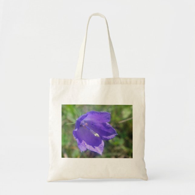 Stofftasche grosse blaue Glockenblumenblüte Tote Bag (Front)