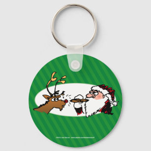 Stogie Santa Funny Cartoon Key Ring