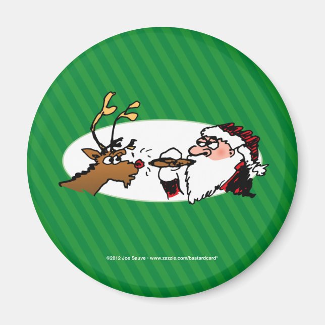 Stogie Santa Funny Cartoon Magnet (Front)