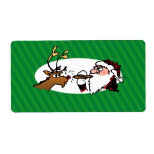 Stogie Smoking Santa Funny Green Stripe Christmas