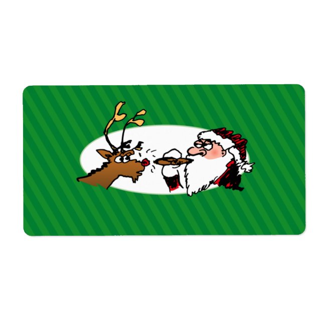 Stogie Smoking Santa Funny Green Stripe Christmas (Front)