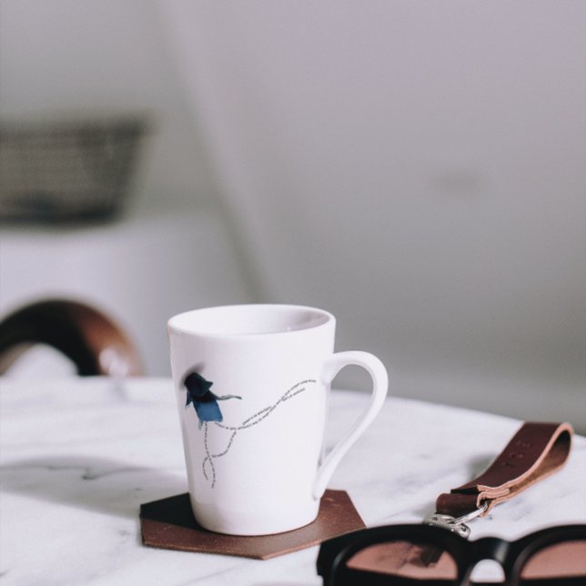 Stoic condolence sympathy gift coastal blue iris latte mug (Creator Uploaded)