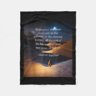 Stoic Meditations Quote Fleece Blanket