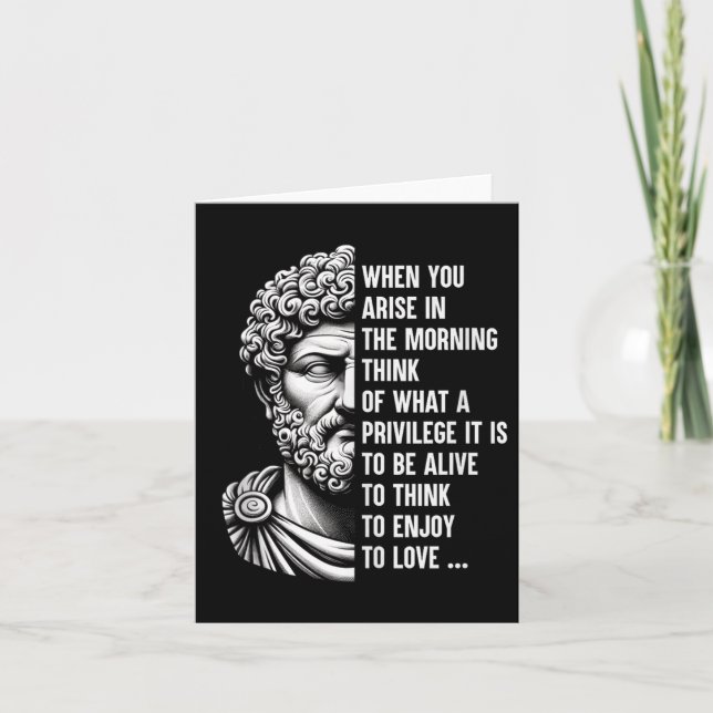 Stoic Philosopher Marcus Aurelius Shirt Motivation Card (Front)