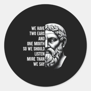 Stoic Philosopher Zeno Of Citium Quote Motivationa Classic Round Sticker