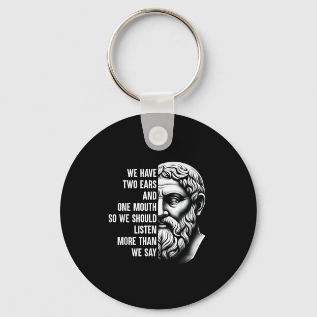 Stoic Philosopher Zeno Of Citium Quote Motivationa Key Ring (Front)